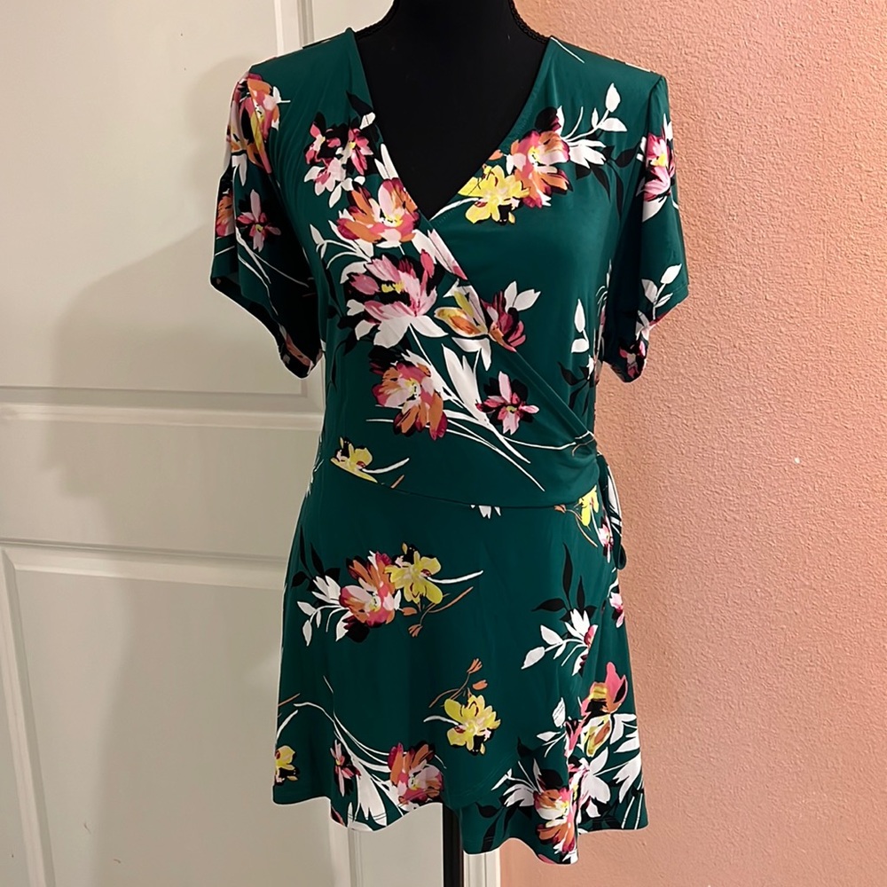 TORRID Green Floral Wrap Dress